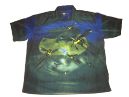 Vintage 90’s Wu Wear Button Up Wu-Tang Killa Bees Hip Hop Streetwear Green Blue - $148.48