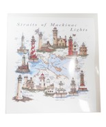 Offset Lithograph Print Straights of Mackinac Lighthouse Bev Schreiber S... - $52.86 CAD