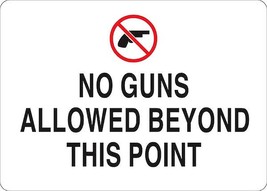 NO GUNS ALLOWED BEYOND THIS POINT 7&quot; x 10&quot; Adhesive Sticker Sign CONDOR ... - $358.88 MXN