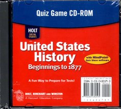 United States History, Grades 6-9 Beginnings to 1877 Quiz Game: Holt Mcd... - £14.91 GBP