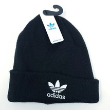 Adidas Benie Winter Hat Womens Fit Black White Originals Trefoil Snow EY... - £14.43 GBP