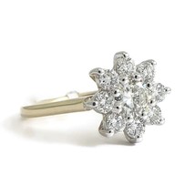 Authenticity Guarantee 
Round Cluster Flower Halo Diamond Engagement Rin... - £1,955.19 GBP