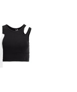 Fila Womens Uplift Slice Crop Performance Bra Top,Size Large,Black - $57.42