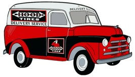 Hood Tires Delivery Service Truck Metal Heavy Steel Sign 23&quot; x 13&quot; UV Coated - £97.37 GBP