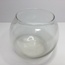 Clear Glass Round Fish Bowl Vase Candy Jar Keys Decoration 3.75&quot; - £27.32 GBP