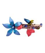 Caravan Imagine The Blue Rose And The Pink Leaves This Colorful Barrette... - £15.92 GBP