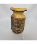 Hand Turned Wooden Vase Natural Light Wood Rustic Live Edge Bark Surface 8” - $452.18 MXN