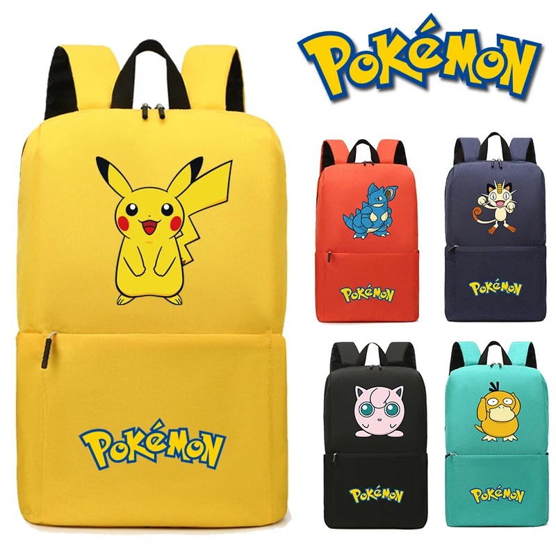 Anime Pokemon Pikachu Figure Print School Bag Children Backpack Diagonalt Ravel - £19.19 GBP