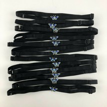 Lot of 12 Black Headbands with Butterfly Charm Adjustable Elastic NEW - £15.03 GBP