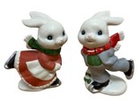 Homeco 5305 Skating Bunnies Figures Rabbits  4 1/4 In High  Set of 2 Boy... - $14.18