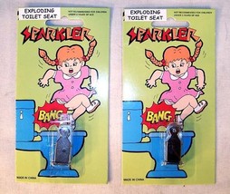 2 Exploding Toilet Seat Cap Trick Pratical Joke Gag - £5.25 GBP