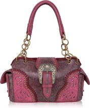 Leather Buckle Series Hidden Handbag Ladies Embroidery Western Design Satchel Ba - £119.31 GBP