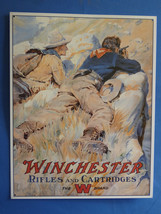 Vintage Winchester Rifels &amp; Cartridges 12.5x16 Out Of Print Metal Sign New B63 - £29.38 GBP