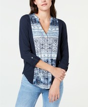 Lucky Brand Womens Petite Printed Bib Button-Down Top Sz XS/TP &amp; S/P $54 - $289.93 MXN+