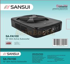 SANSUI SA-FA1100 Under Seat Slim Powered Subwoofer – 800 Watt 10″ Inch - $299.00