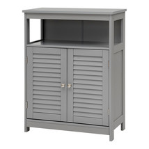 Costway Bathroom Storage Cabinet Wood Floor Display Cabinet w/Open Shelf... - £96.99 GBP