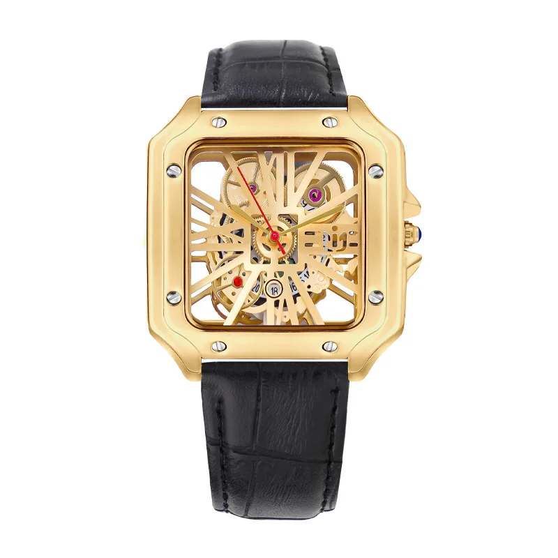 UTHAI L56 Watch For Men Non mechanical Watch Hollow Square Clock Waterpr... - £22.28 GBP