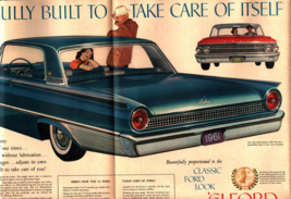 1961 Ford Galaxie Club Victoria Classic Car 2 Page Vintage Print Ad D5 - $24.11