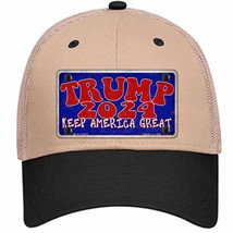 Trump 2024 Keep America Great Novelty Khaki Mesh License Plate Hat - £23.31 GBP