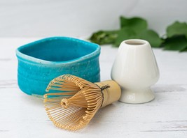 Ceramic Matcha Set - Japanese Matcha Bowl, Bamboo Matcha Whisk and Whisk... - £31.44 GBP