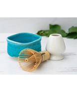 Ceramic Matcha Set - Japanese Matcha Bowl, Bamboo Matcha Whisk and Whisk... - $39.99