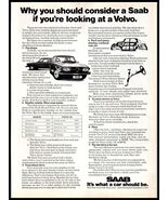 1974 Magazine Car Print Ad - SAAB 99 vs VOLVO 142 Detail Comparison A7 - $5.69