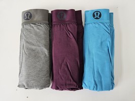 NIB LULULEMON Blue/Burgundy/Green Always In Motion Boxer 7&quot; Medium 3-Pack - $92.14