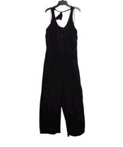 Avenue Jumpsuit Womens 20 Black Rayon Halter Neck Wide Leg Breezy Vacation - £15.53 GBP