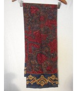 Blue Burgundy Paisley Liz Claiborne rectangle scarf - Estate Find - $736.77 MXN