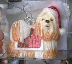 Delicate SHIH TZU TAN II Glass Dog Breed Xmas Ornament...Reduced Price - £11.12 GBP