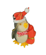 Flocked Plastic Penguin with Santa Hat Christmas Tree Hanging Ornament 4... - £6.25 GBP