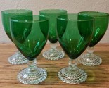 Anchor Hocking Forest Green Burple Boopie Iced Tea Glasses 5½&quot; Set of 5 - £24.35 GBP
