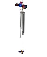 Hand Carved Large Beautiful Metal Bobbing Parrot Bird Musical Wind Chime - £31.23 GBP