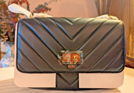 DKNY Shoulder Bag Quilted Black Crossbody Purse Gold - $269.48 CAD