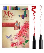 Dual Tip Brush Pen Marker Set - 12 Colors - Soft Flexible &amp; Fineliner Ti... - $15.83