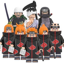 8Pcs Naruto Akatsuki Minifigure Pain Shimura Danzou Pepperfish Hanzo Mini Blocks - £20.91 GBP