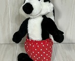 Looney Tunes 11&quot; Pepe Le Pew 1997 vintage plush skunk red heart boxer sh... - $13.36