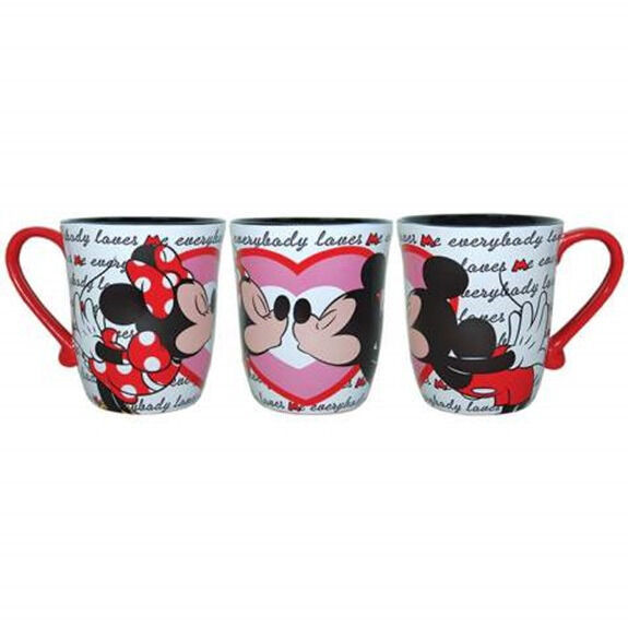 Primary image for Walt Disney's Mickey and Minnie Mouse Kisses Heart 14 oz Ceramic Mug, NEW UNUSED