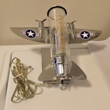 Vintage 70s Sarsaparilla Deco Designs Chrome Airplane Lamp Made in USA - $303.83