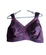 Plaxtex 18 hour Purple Plum Majestic Wireless Shoulder Comfort Bra Flora... - $287.48 MXN