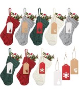 8 Pack Christmas Stockings 7 Inch Mini Knit Christmas Stockings With Nam... - $39.99