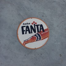 Vintage 1951 Beba Fanta The Coca-Cola Company Porcelain Gas & Oil Pump Sign - £98.09 GBP