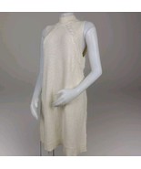 Madewell Sweater Dress Womens L Cream Cable Knit Cotton Sleeveless High ... - $27.82