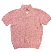 Vintage Kobe Crystal Sportswear Short Sleeve Sweater Women 42 XL One But... - £23.64 GBP