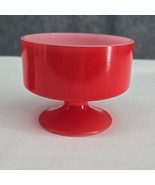 Federal Dessert/Custard Cup Red Milk Glass Vintage Pedestal  Marked Heat... - $13.54