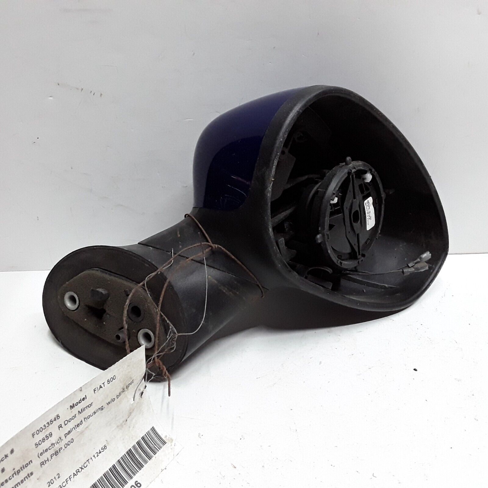 12 13 14 15 16 17 18 Fiat 500 right passenger side blue door mirror hous... - $24.74