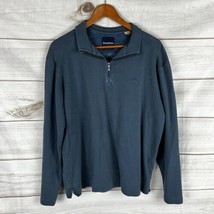 Tommy Bahama Men&#39;s Large 1/4 Zip Pullover Blue Pima Cotton Logo Golf - $19.99