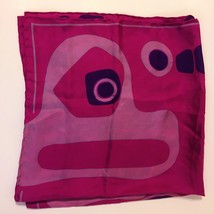 Abstract Square Scarf Rosemary Kellehor Designer Pink Purple Head Hair Neck Wrap - £27.97 GBP