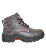 SKECHERS FOR WORK MEN&#39;S BURGIN TARLAC STEEL TOE BOOTS SIZE 10 77143/BRN - $82.27 CAD