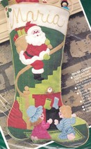 DIY Bucilla Jeweled Heres Santa Kids Christmas Eve Felt Stocking Kit 82054 - £39.92 GBP